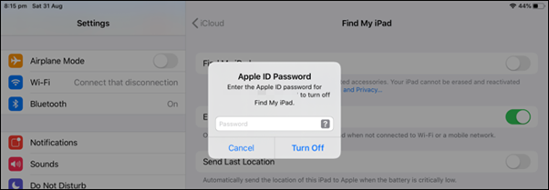 factory reset ipad without apple id password